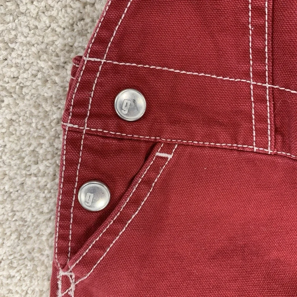 VTG Y2K‎ Gymboree Red Cargo Bib Overalls 6-12mo Circle G Denim